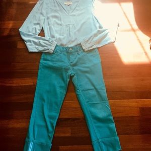 Banana Republic Green Denim Capris